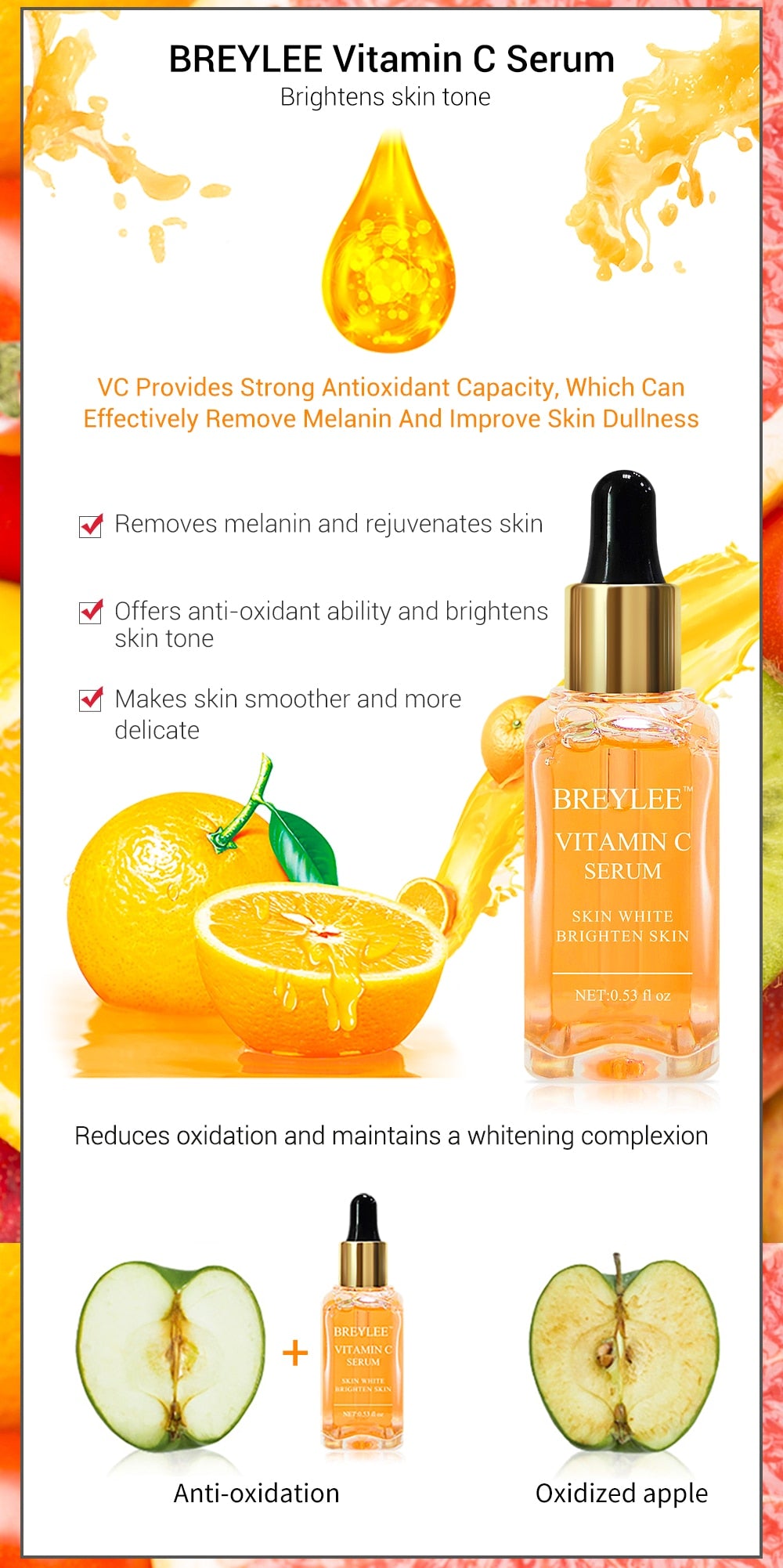 Vitamin C Whitening & Brightening Face Serum 15ml Language