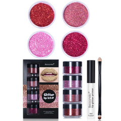Glitter Lip Gloss Kit Waterproof Long Lasting Shiny Diamond Lip Makeup